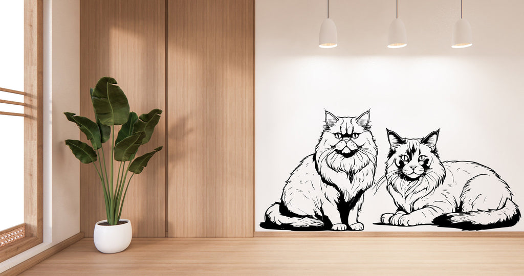 Cat wall decals, Grooming wall decor, Veterinary decals, Pet lover gift, Pet shop cat house wall vinyl decal, Pet wall vinyl decal 381LU