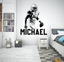 Load image into Gallery viewer, Large Custom Name American Football wall decal Sport Wall Decal Kids Decal Personalized Gifts wall Vinyl Wall Sticker Boy Room 383LU