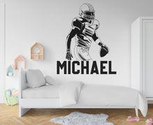 Load image into Gallery viewer, Large Custom Name American Football wall decal Sport Wall Decal Kids Decal Personalized Gifts wall Vinyl Wall Sticker Boy Room 383LU