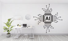 Load image into Gallery viewer, Technology AI Vinyl Wall Art Decal, Circuit Board Wall Decal, Office Wall Decor, Business Software Sticker, Computer It Decor Office 313RS