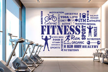 Load image into Gallery viewer, Fitness Vinyl Gym Wall Decal, Inspirational Words, Gym Decal, Fitness Collage, Gym Wall Art Gym Decor Gym Wall Decor Motivational Art 282RS
