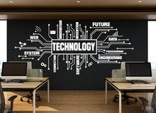 Load image into Gallery viewer, Technology Vinyl Wall Art Decal, Circuit Board Wall Decal, Office Wall Decor, Business Software Wall Sticker, Computer It Decor Office 283RS