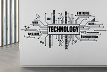Load image into Gallery viewer, Technology Vinyl Wall Art Decal, Circuit Board Wall Decal, Office Wall Decor, Business Software Wall Sticker, Computer It Decor Office 283RS