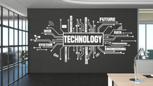 Load image into Gallery viewer, Technology Vinyl Wall Art Decal, Circuit Board Wall Decal, Office Wall Decor, Business Software Wall Sticker, Computer It Decor Office 283RS