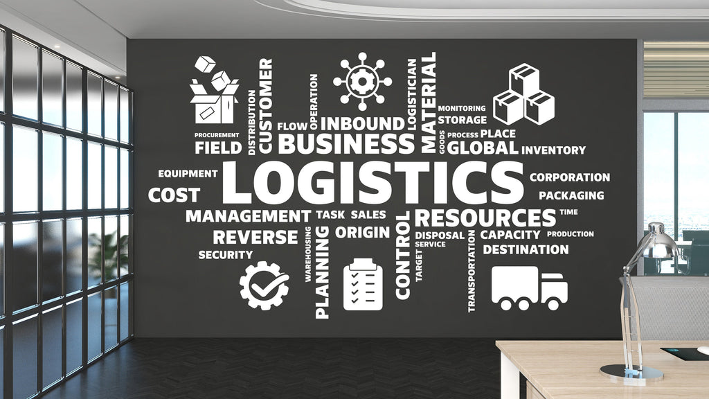 Logistics wall decal Planning Management Transport Inventory Packaging Distribution,Wall decal, Wall stickers, Wall decor, Wall Art 284RS