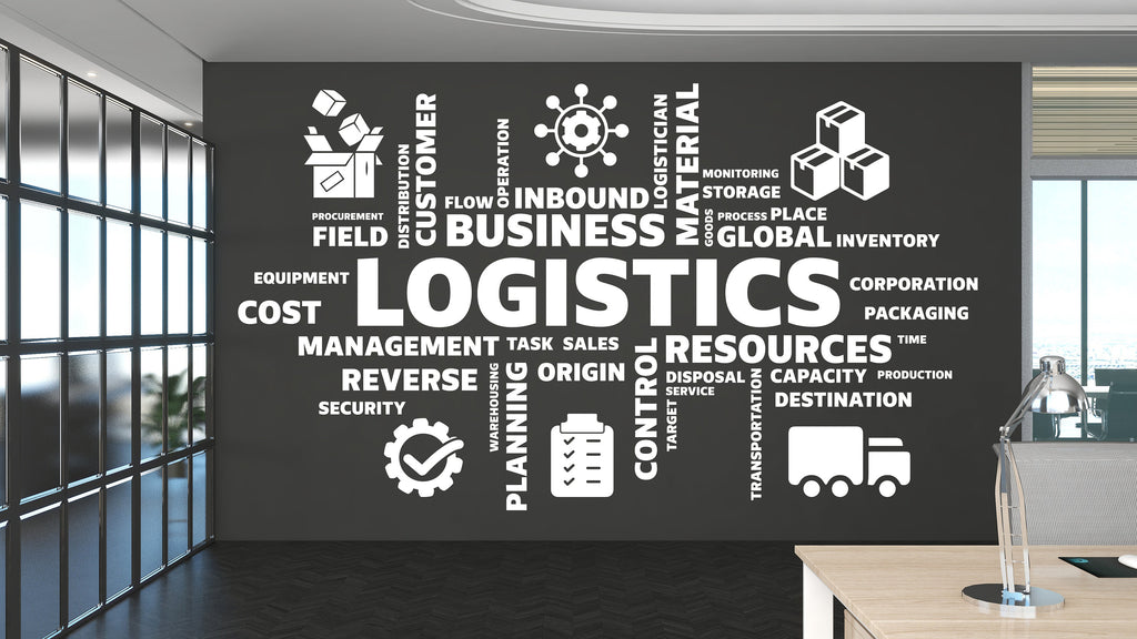 Logistics wall decal Planning Management Transport Inventory Packaging Distribution,Wall decal, Wall stickers, Wall decor, Wall Art 284RS