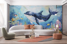 Load image into Gallery viewer, Whale wall decal, Whale wall art Modern wall stickers, Ocean bathroom decor, Whale Room wall art Whale Home Decor 285RS