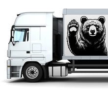 Load image into Gallery viewer, Bear waving with hand Truck Vinyl Graphics, Truck Side Wrap, Carbon Fiber Car Sticker Car sticker Truck Decal, 3D Car Decal, Car Decal 317RS
