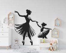 Load image into Gallery viewer, Ballerina Mom Daughter Decor, Ballerina Wall Decal, American Ballerina Wall Art, Ballerina Dance Wall Sticker, Vinyl 318RS