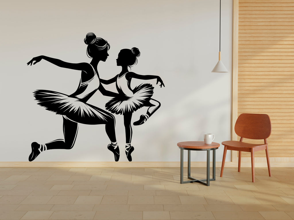 Ballerina Mom Daughter Decor, Ballerina Wall Decal, American Ballerina Wall Art, Ballerina Dance Wall Sticker, Vinyl 319RS