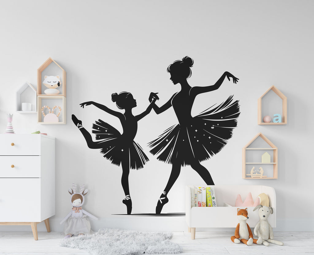 Ballerina Mom Daughter Decor, Ballerina Wall Decal, American Ballerina Wall Art, Ballerina Dance Wall Sticker, Vinyl 320RS