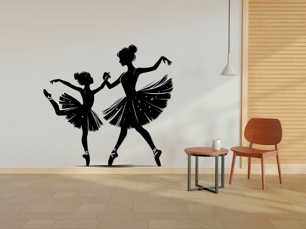Ballerina Mom Daughter Decor, Ballerina Wall Decal, American Ballerina Wall Art, Ballerina Dance Wall Sticker, Vinyl 320RS