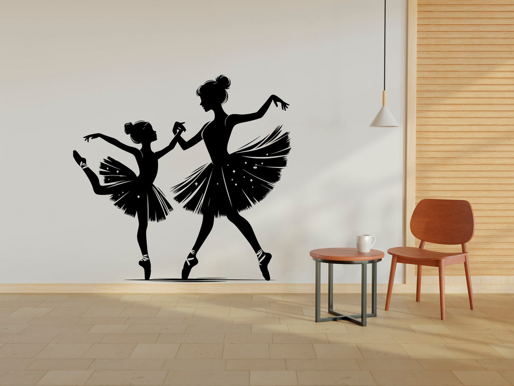Ballerina Mom Daughter Decor, Ballerina Wall Decal, American Ballerina Wall Art, Ballerina Dance Wall Sticker, Vinyl 320RS