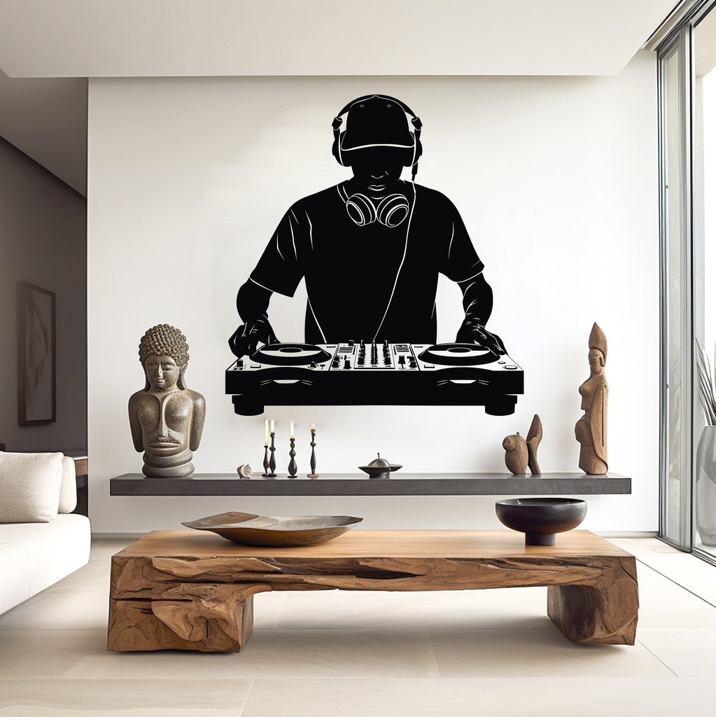 Dee Jay Wall Decal Sound Dj Wall Sticker Music Notes Wall Decor Vinyl Music Wall Art Musician Sticker Recording Studio 321RS