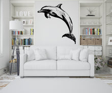 Load image into Gallery viewer, Dolphin Wall Art Vinyl Decal, Ocean Animals Wall Decal for Kids and Nursery Living Room, Sea Animals Wall Sticker, Sticker Set Dolphin 388LU