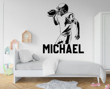 Load image into Gallery viewer, Large Custom Name American Football wall decal Sport Wall Decal Kids Decal Personalized Gifts wall Vinyl Wall Sticker Boy Room 389LU