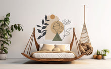 Load image into Gallery viewer, Boho Wall Decal, Bed Arch Sticker, Hedboard Wall Decal, Arch Wall Decal, Mid Century Decal Sticker, Wall Decal, Super King Bed Arch 391LU