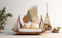 Load image into Gallery viewer, Boho Wall Decal, Bed Arch Sticker, Hedboard Wall Decal, Arch Wall Decal, Mid Century Decal Sticker, Wall Decal, Super King Bed Arch 392LU