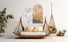 Load image into Gallery viewer, Boho Wall Decal, Bed Arch Sticker, Hedboard Wall Decal, Arch Wall Decal, Mid Century Decal Sticker, Wall Decal, Super King Bed Arch 393LU
