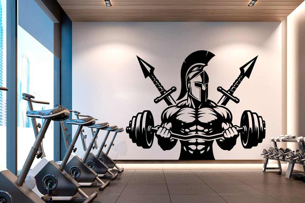 Spartan Gym Wall Decor Ancient Fitness Wall Art Skull Gym Wall Decals Spartan Wall Decal Crossfit Gifts Home Gym Wall Sticker Gym 292RS