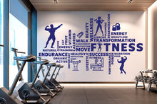 Load image into Gallery viewer, Fitness Vinyl Gym Wall Decal, Inspirational Words, Gym Decal, Fitness Collage, Gym Wall Art Gym Decor Gym Wall Decor Motivational Art 328RS