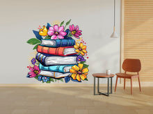 Load image into Gallery viewer, Library Floral Wall Art Decal, Library Wall Decal, Education Decals, Kids Room, Reading room, Nurseries, School, Kids Gifts, Dorm Room 334RS