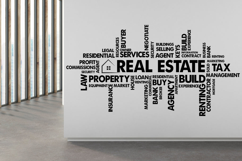 Real Estate Wall Decor Office Wall Decal Relator Business Worker Real Estate Office Decoration Motivation Stickers Mural Unique Gift 335RS