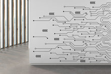 Load image into Gallery viewer, Circuit Board Wall Decal, Technology Vinyl Wall Art Decals, Company Name Decal, Office Decor, Business Wall Decal, Wall Art Office 304RS