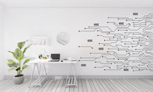 Load image into Gallery viewer, Circuit Board Wall Decal, Technology Vinyl Wall Art Decals, Company Name Decal, Office Decor, Business Wall Decal, Wall Art Office 304RS