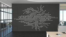 Load image into Gallery viewer, Circuit Board Wall Decal, Technology Vinyl Wall Art Decals, Company Name Decal, Office Decor, Business Wall Decal, Wall Art Office 306RS