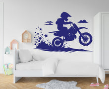 Load image into Gallery viewer, Motocross Boy Wall Decal Dirt Bike Rider Wall Sticker Motorcycle Wall Decor Wall Stickers Nursery Bedroom Decor 343RS