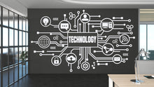 Load image into Gallery viewer, Technology Vinyl Wall Art Decal, Circuit Board Wall Decal, Office Wall Decor, Business Software Wall Sticker, Computer It Decor Office 309RS