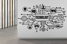 Load image into Gallery viewer, Technology Vinyl Wall Art Decal, Circuit Board Wall Decal, Office Wall Decor, Business Software Wall Sticker, Computer It Decor Office 309RS