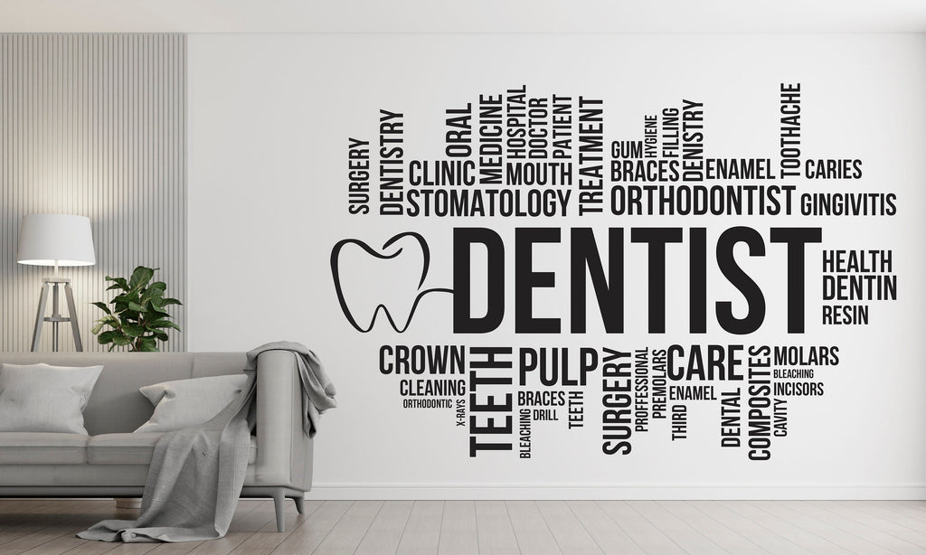 Dental Care Wall Decal Teeth Wall Decal Teeth Wall Sticker Dental Wall Decal Dental Wall Art Window Wall Sticker Dentist Office Decor 344RS