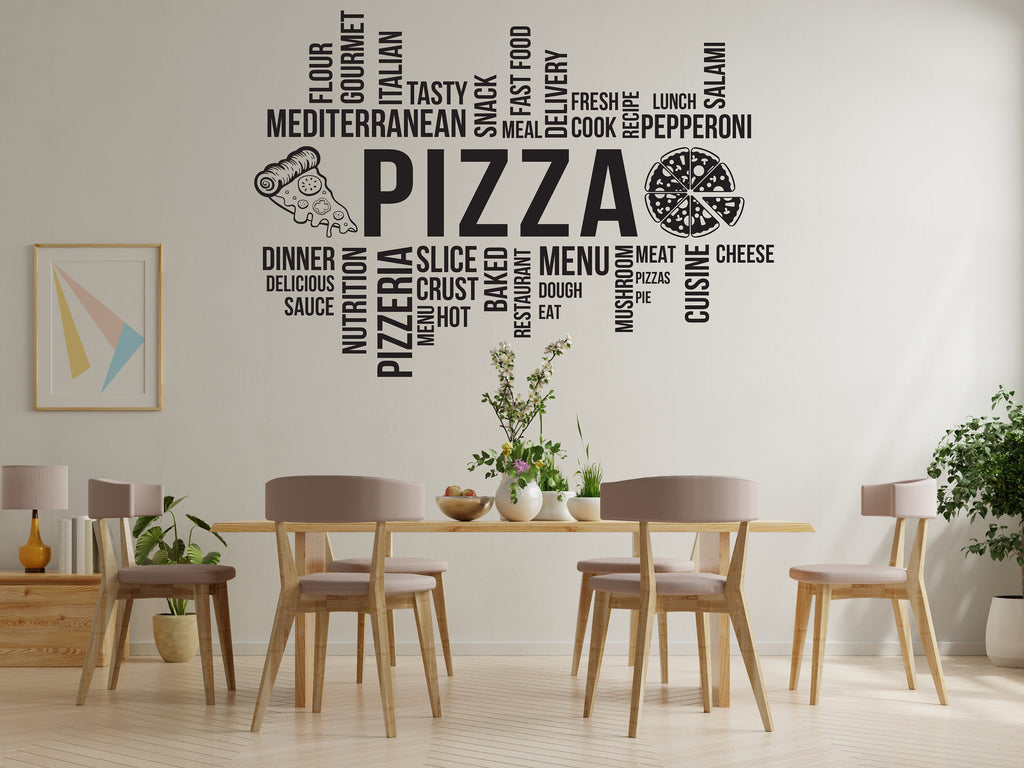Pizza Wall Decal Restaurant Wall Decal Pizzeria Wall Sticker Wall Decal Pizza Wall Art Window Wall Sticker Pizza Decor 345RS