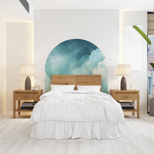 Load image into Gallery viewer, Dreamy Watercolor Wall Decal, Bed Arch Sticker, Hedboard Wall Decal, Arch Wall Decal, Marble Wall Decal Sticker, Super King Bed Arch 347RS