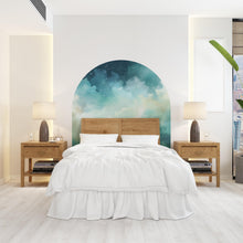 Load image into Gallery viewer, Dreamy Watercolor Wall Decal, Bed Arch Sticker, Hedboard Wall Decal, Arch Wall Decal, Marble Wall Decal Sticker, Super King Bed Arch 348RS