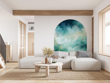 Load image into Gallery viewer, Dreamy Watercolor Wall Decal, Bed Arch Sticker, Hedboard Wall Decal, Arch Wall Decal, Marble Wall Decal Sticker, Super King Bed Arch 348RS