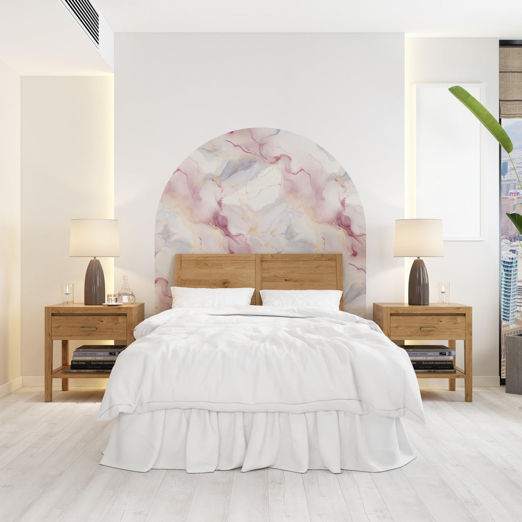 Marble Wall Decal, Bed Arch Sticker, Hedboard Wall Decal, Arch Wall Decal, Marble Wall Decal Sticker, Wall Decal, Super King Bed Arch 349RS