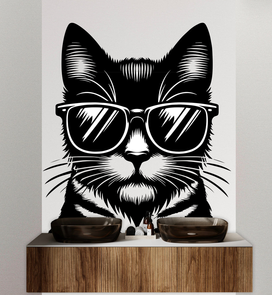 Cat wall decal Dog decor Cat kids Cat wall art Decal Cat Lover Animals Cat Wall Bathroom Wall Decals Stickers Vinyl 071DE