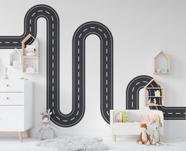 Road wind Wall Decal Highway Vinyl Sticker Track Route Wall Decor Kids Playroom Boys Room Wall Art Automotive Bedroom Mural Sticker 351RS