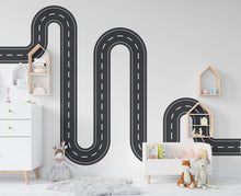 Load image into Gallery viewer, Road wind Wall Decal Highway Vinyl Sticker Track Route Wall Decor Kids Playroom Boys Room Wall Art Automotive Bedroom Mural Sticker 351RS