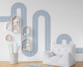 Road wind Wall Decal Highway Vinyl Sticker Track Route Wall Decor Kids Playroom Boys Room Wall Art Automotive Bedroom Mural Sticker 351RS