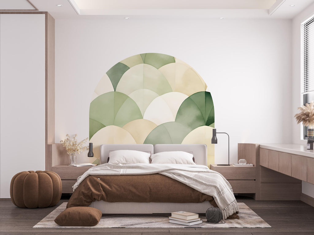 Arch Watercolor Wall Decal, Bed Arch Sticker, Hedboard Wall Decal, Arch Wall Decal, Marble Wall Decal Sticker, Super King Bed Arch 354RS