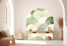 Load image into Gallery viewer, Arch Watercolor Wall Decal, Bed Arch Sticker, Hedboard Wall Decal, Arch Wall Decal, Marble Wall Decal Sticker, Super King Bed Arch 354RS