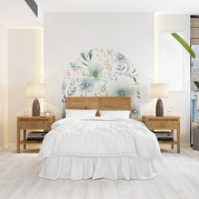 Load image into Gallery viewer, Flower Watercolor Wall Decal, Bed Arch Sticker, Hedboard Wall Decal, Arch Wall Decal, Marble Wall Decal Sticker, Super King Bed Arch 355RS