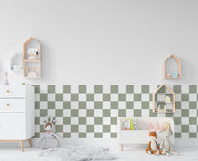 Load image into Gallery viewer, Scalloped Racing Stripes Wall Decal, Scallop Decals, Racing Flag Wall Decor Decal, Nursery, racing nursery Wall, Boys room decal 356RS