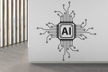 Load image into Gallery viewer, Technology AI Vinyl Wall Art Decal, Circuit Board Wall Decal, Office Wall Decor, Business Software Sticker, Computer It Decor Office 313RS