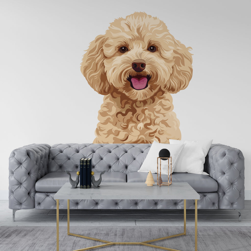 Goldendoodle wall decal Dog Mom decor Dog kids Dog wall art Decal Dog Lover Animals Goldendoodle Wall Bathroom Wall Decals Stickers 059DE