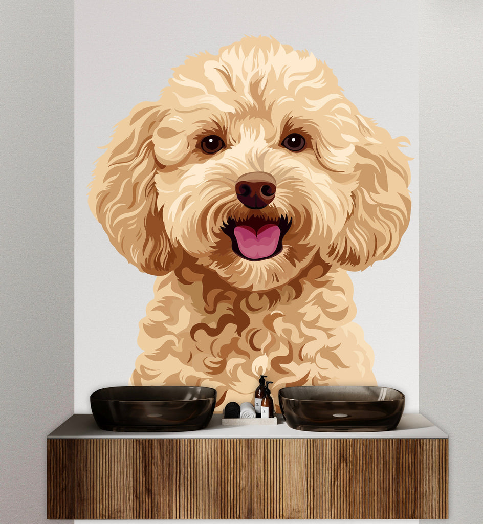 Goldendoodle wall decal Dog Mom decor Dog kids Dog wall art Decal Dog Lover Animals Goldendoodle Wall Bathroom Wall Decals Stickers 059DE